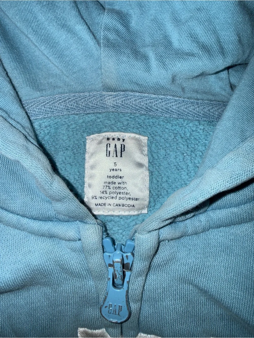 GAP Toddler Sky Blue Zip Hoodie